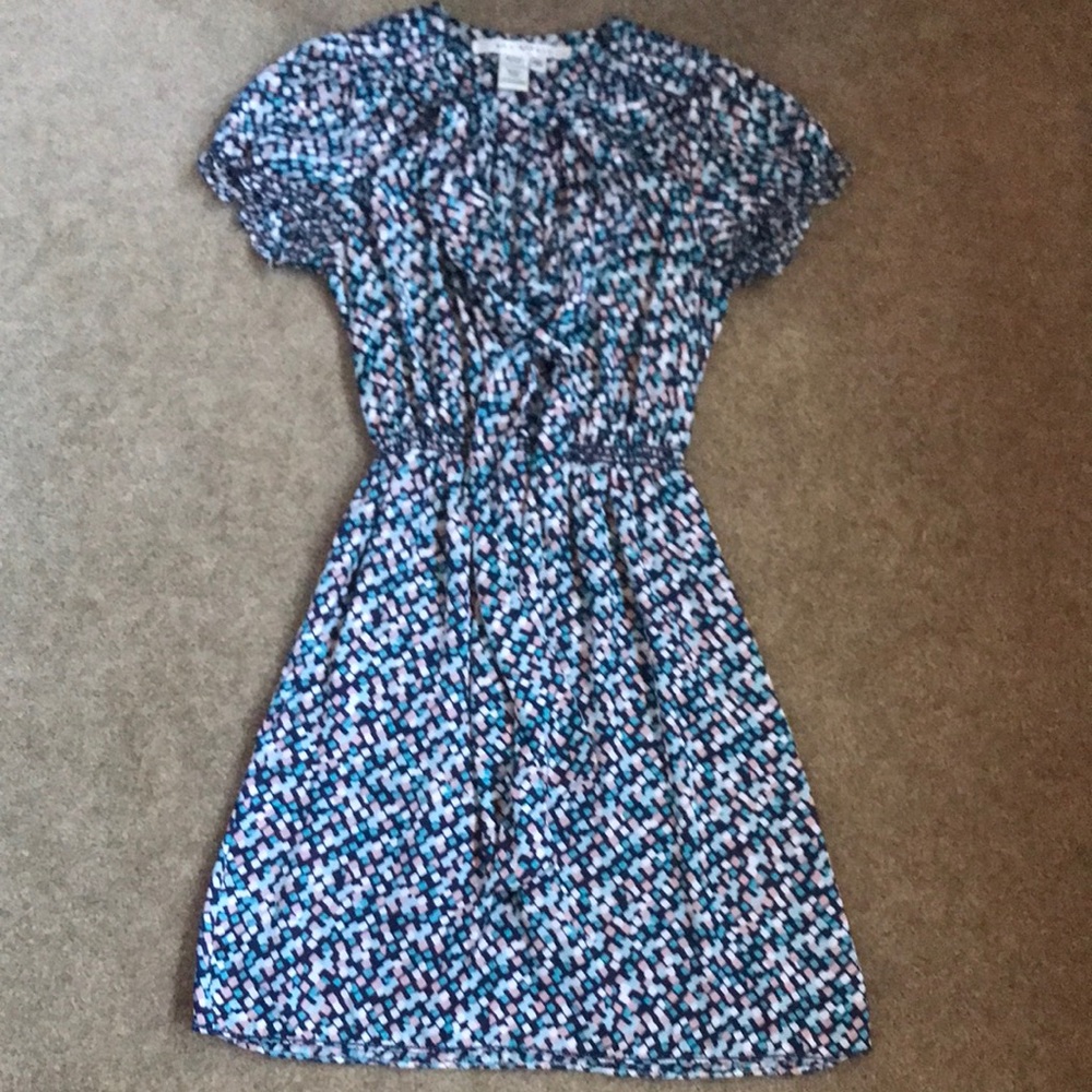 Stylish Blue and White Patterned Dress- Max Studio